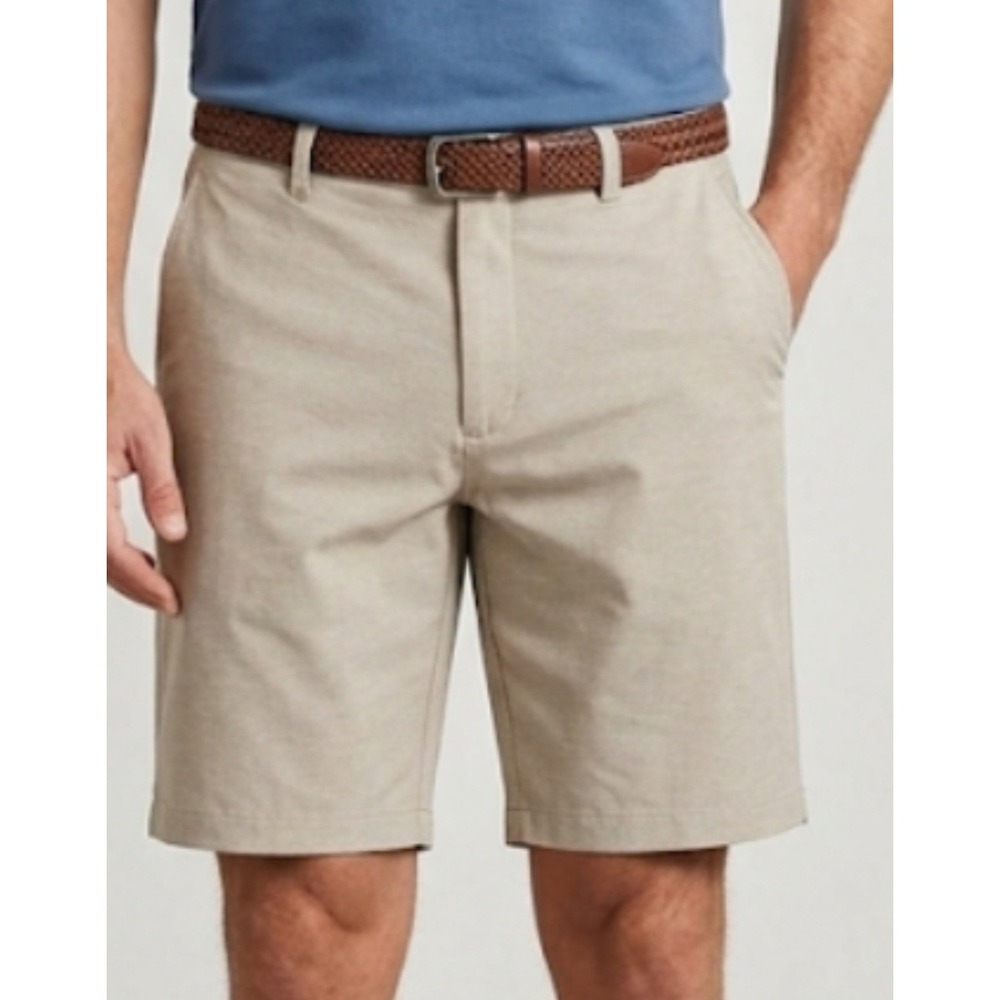 Ben Hogan Men's Golf Shorts Size 42 Khaki Heather Stretch Waistband NWT
